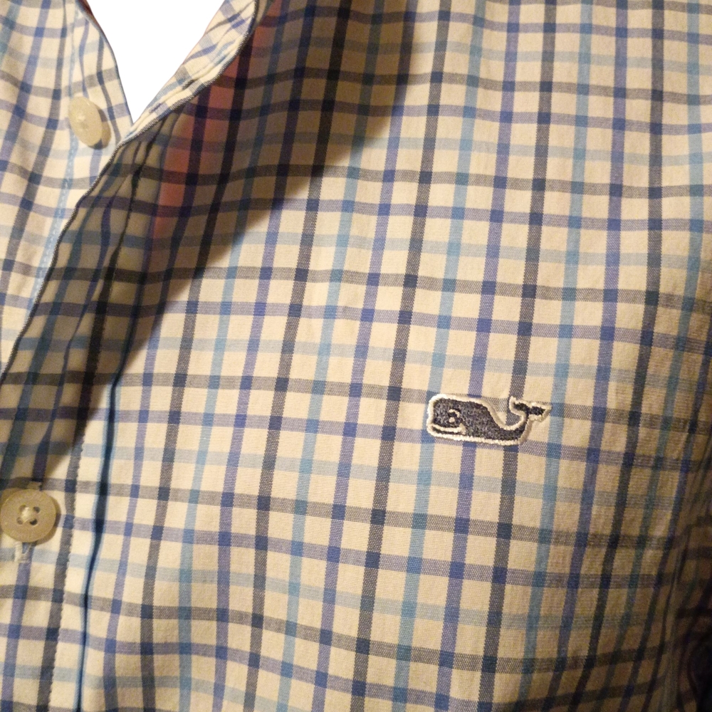 Vineyard Vines Men's Blue Plaid Button Down Shirt